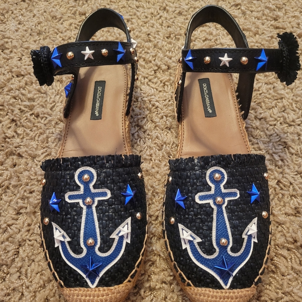 Dolce and Gabbana anchor patch sandals